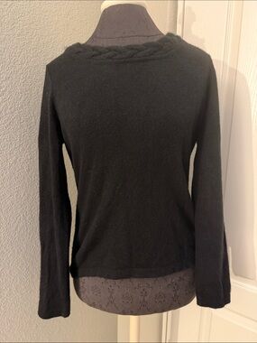 Charter Club 100% Cashmere Black Cowl-Neck Short Sleeve Sweater Size Medium